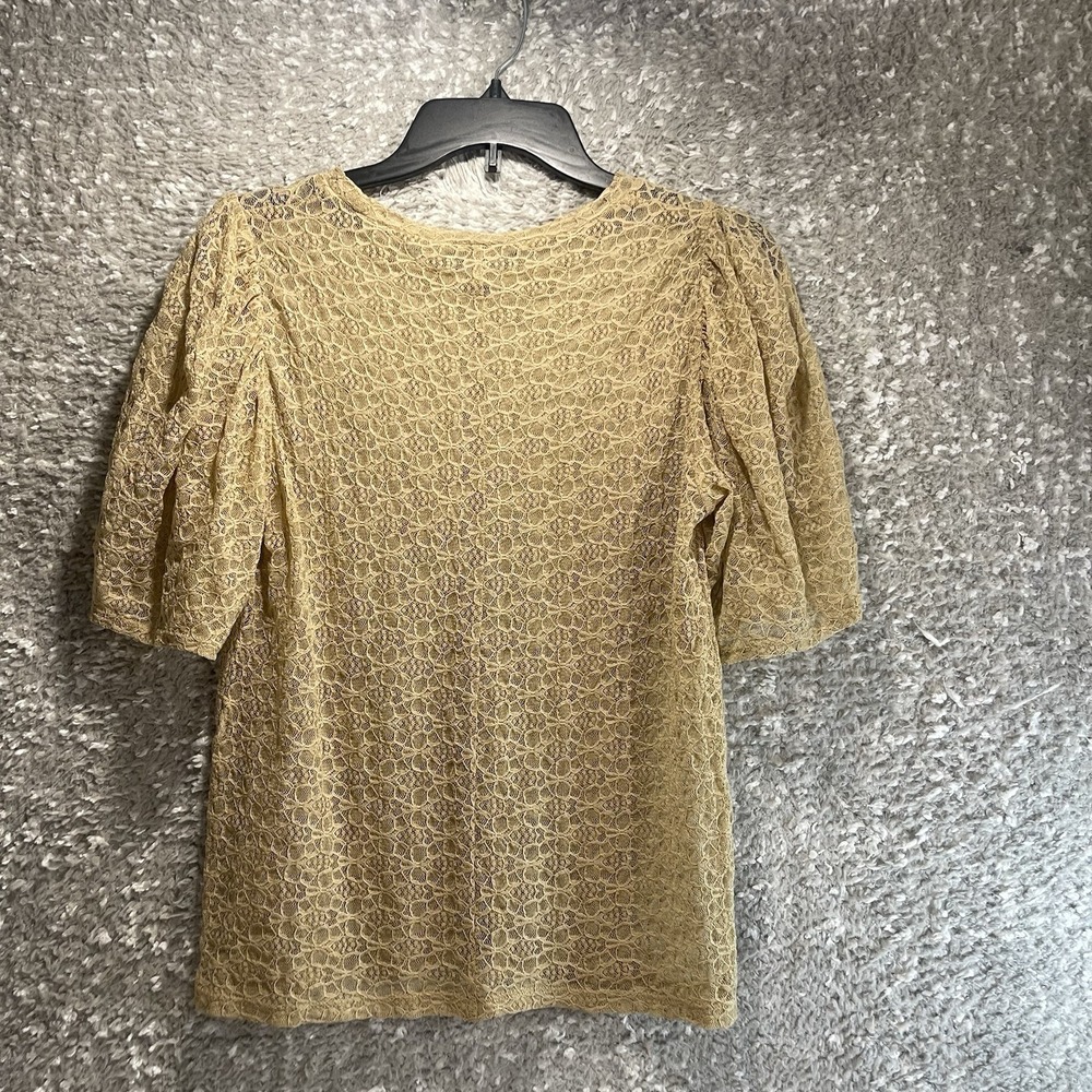 ZARA Women Medium Lace Sheer Blouse Medium Preppy Vacation Concert Festival - Picture 2 of 7